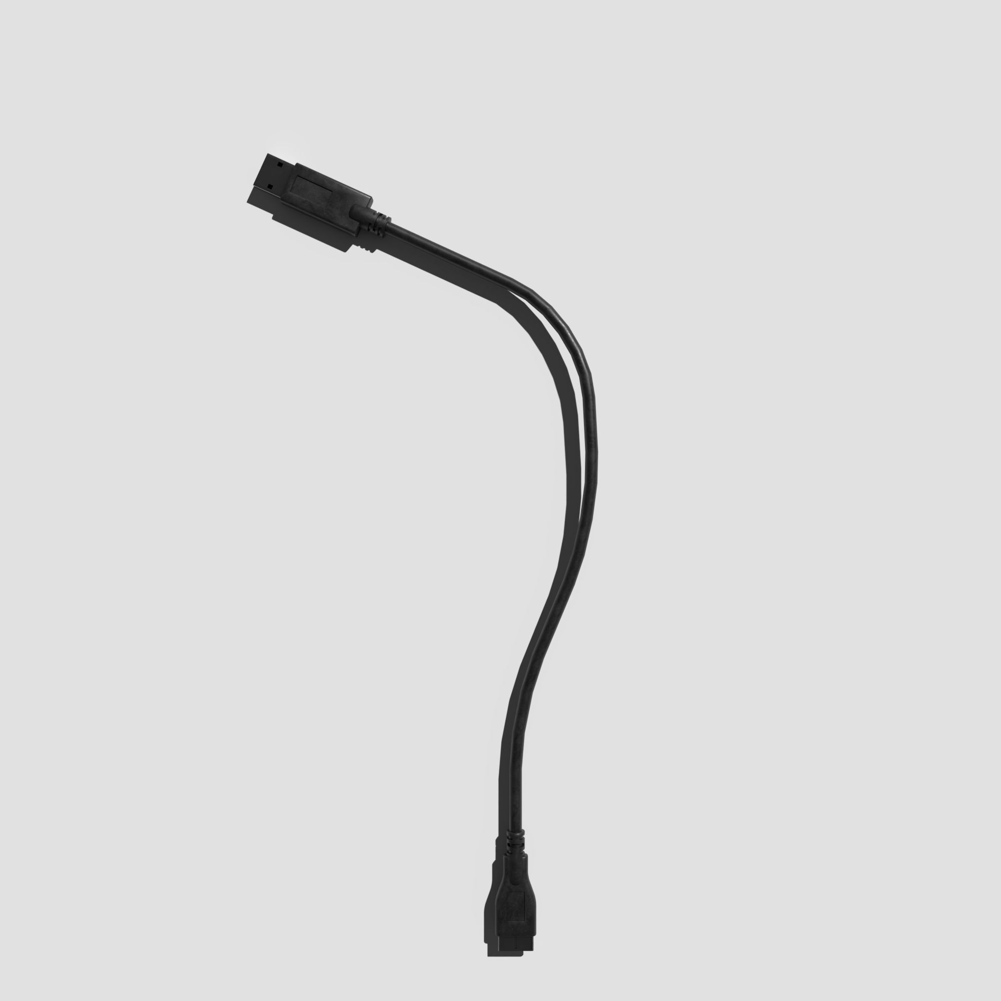 USB to Micro B Cable 3D model_8