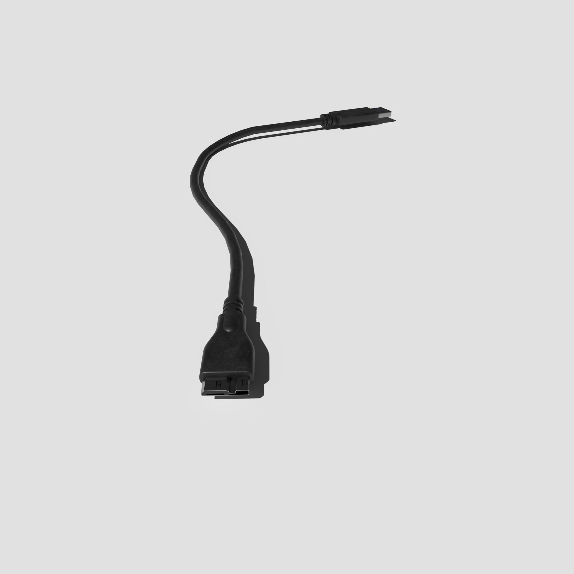 USB to Micro B Cable 3D model_12