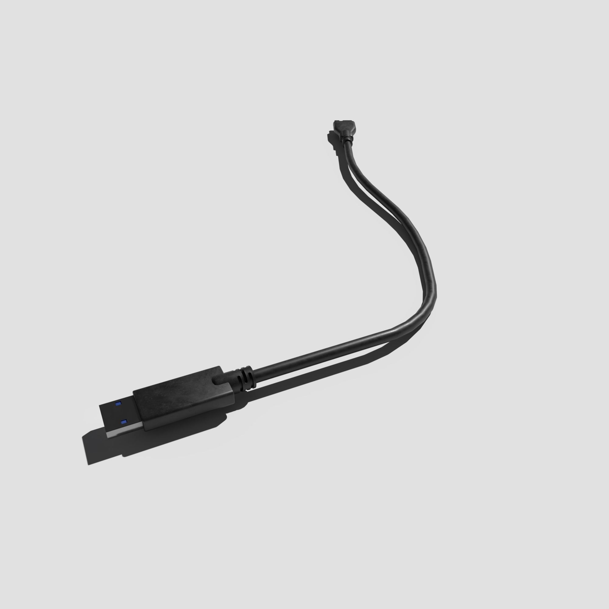 USB to Micro B Cable 3D model_16