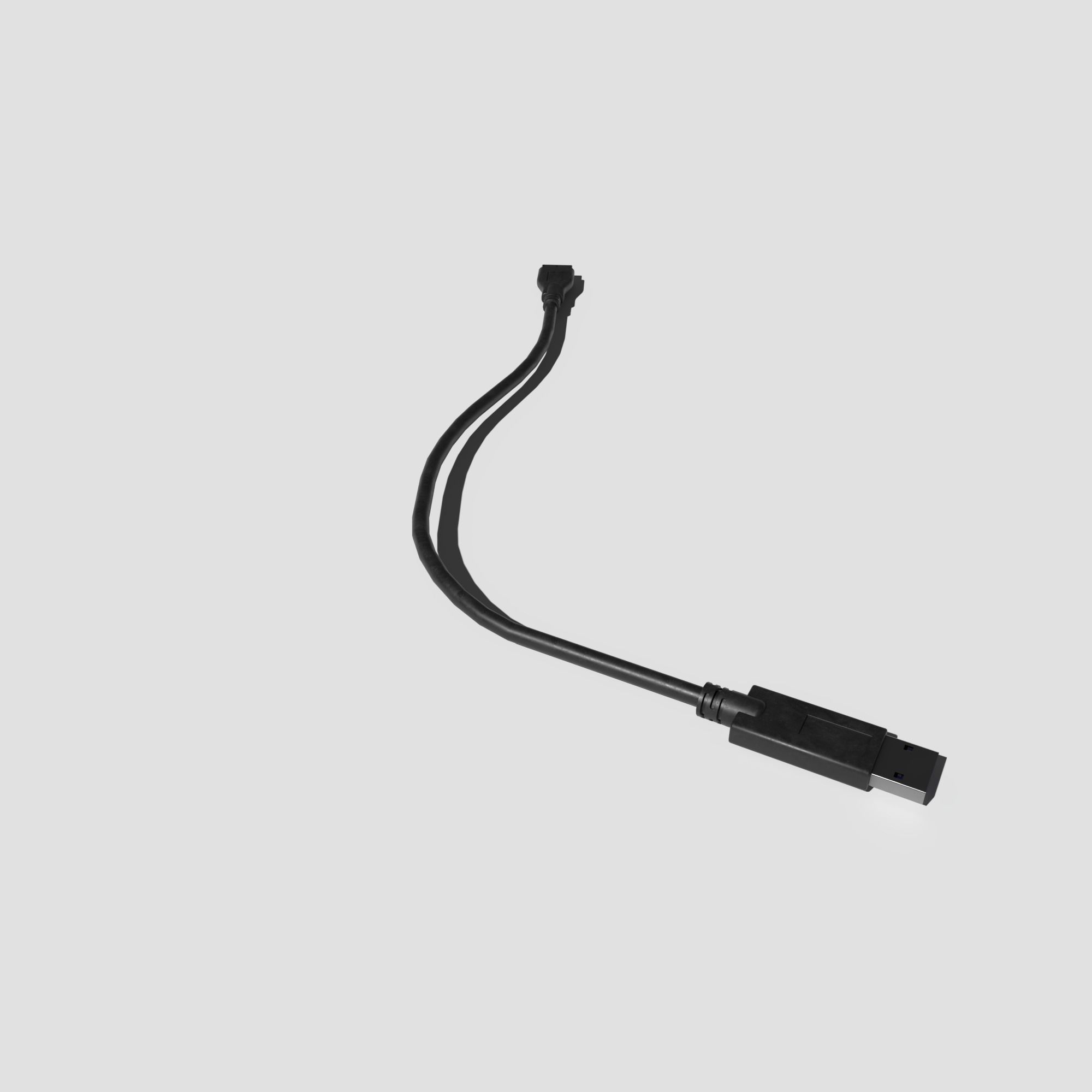 USB to Micro B Cable 3D model_5
