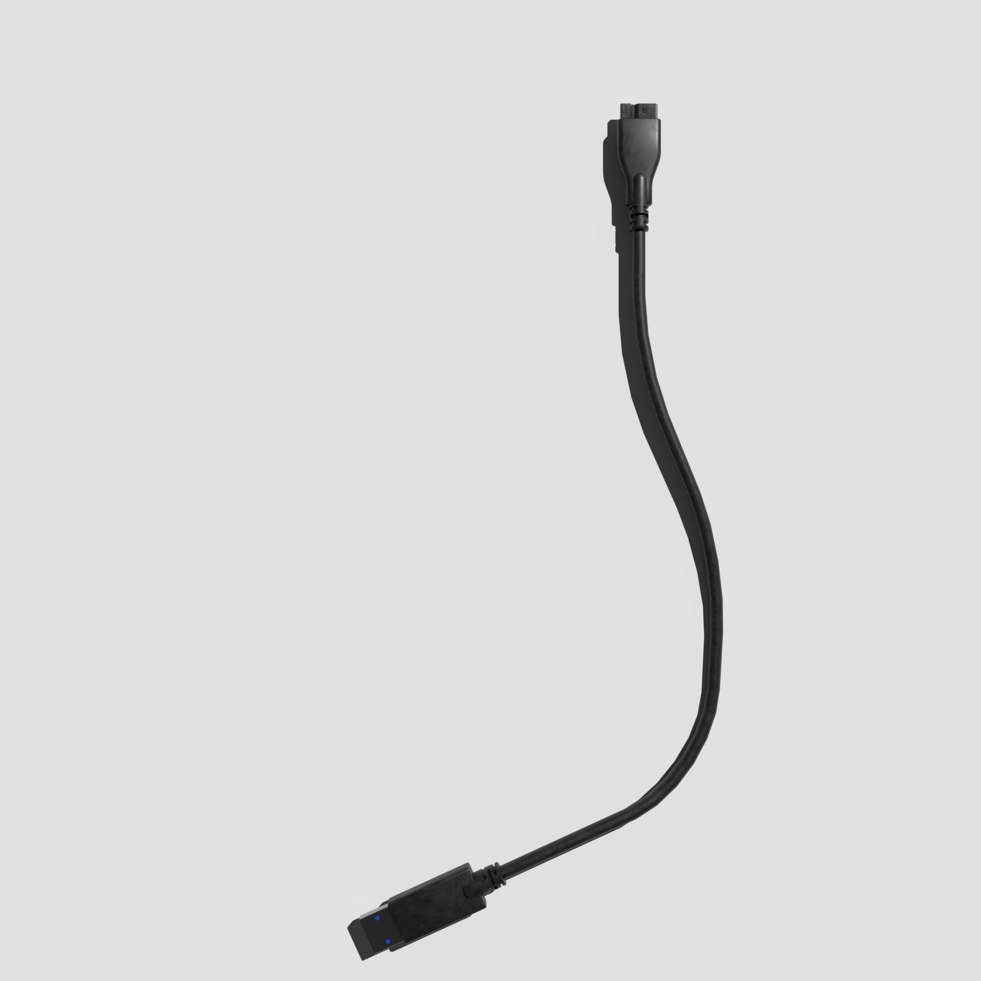 USB to Micro B Cable 3D model_19