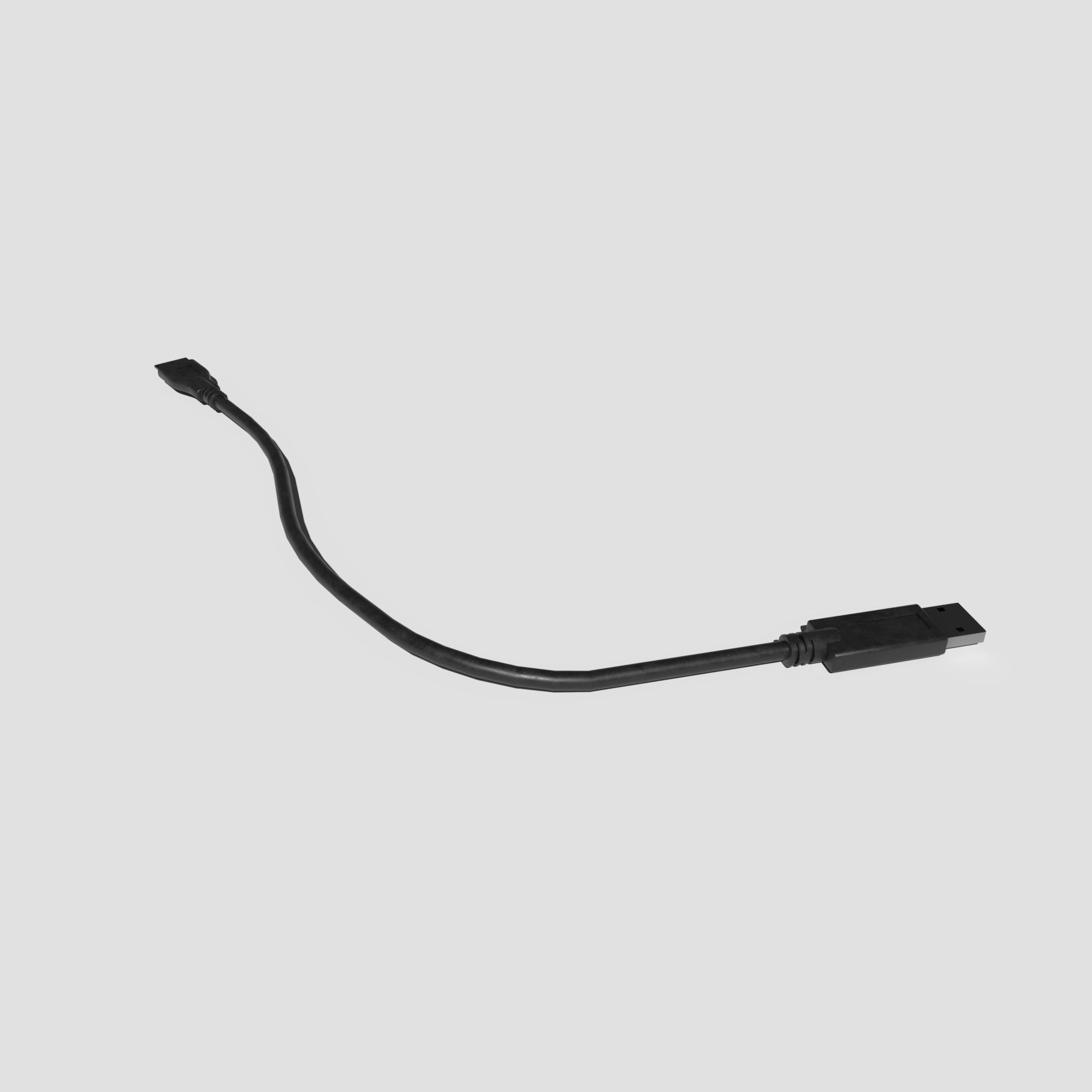 USB to Micro B Cable 3D model_4