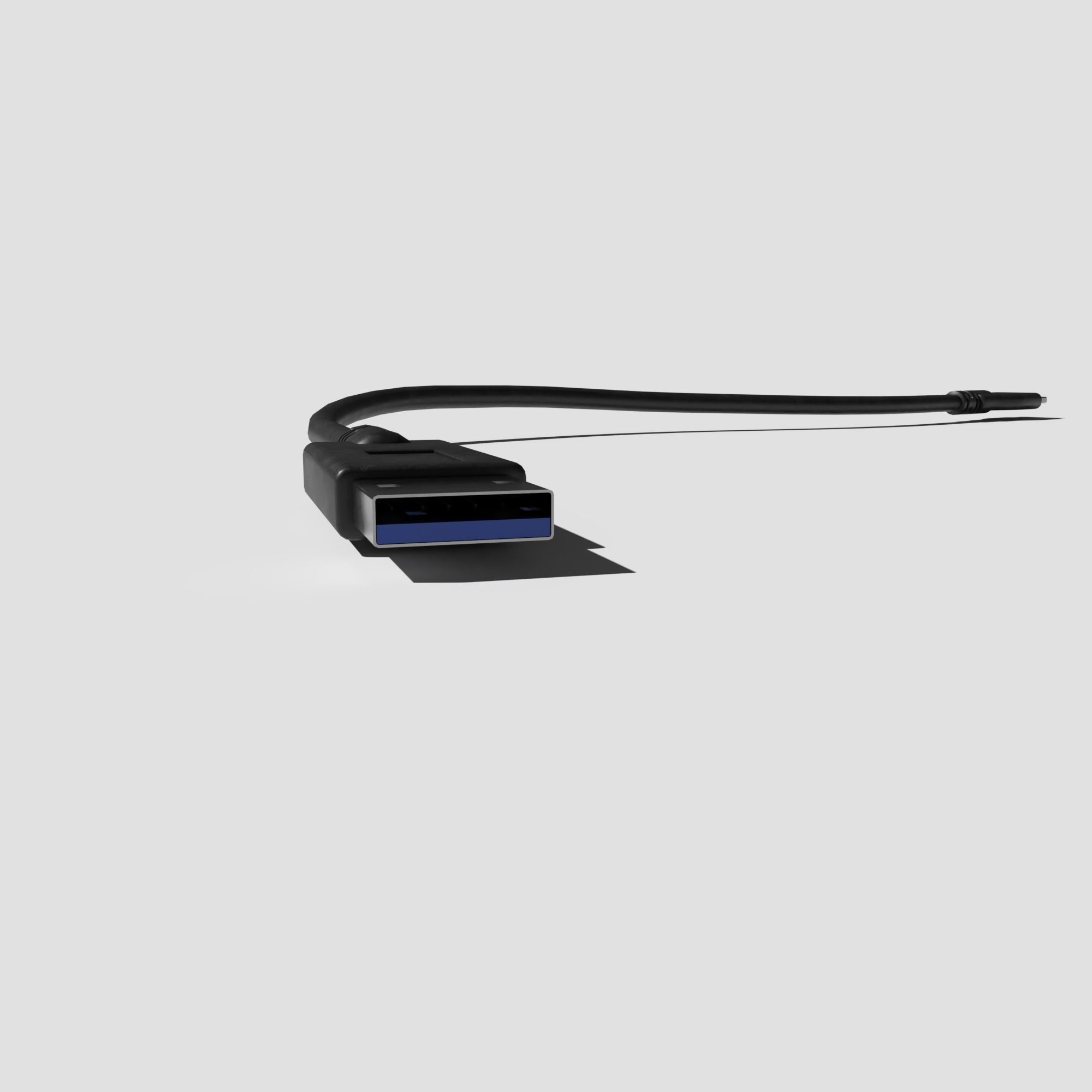 USB to Micro B Cable 3D model_10