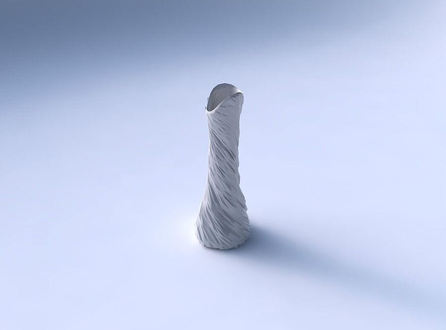 Vase twisted squeezed and bent hexagon 2 with twisted rocky b... 3D print model_3