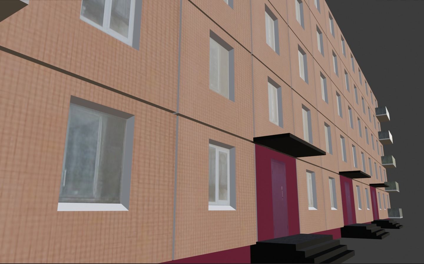 Building 5 Floors Low-poly 3D model_13