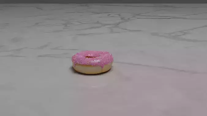 Realistic Pink Donut