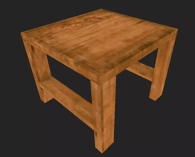 Small Dirty Wooden Table -PlayStation Style- Free low-poly 3D model