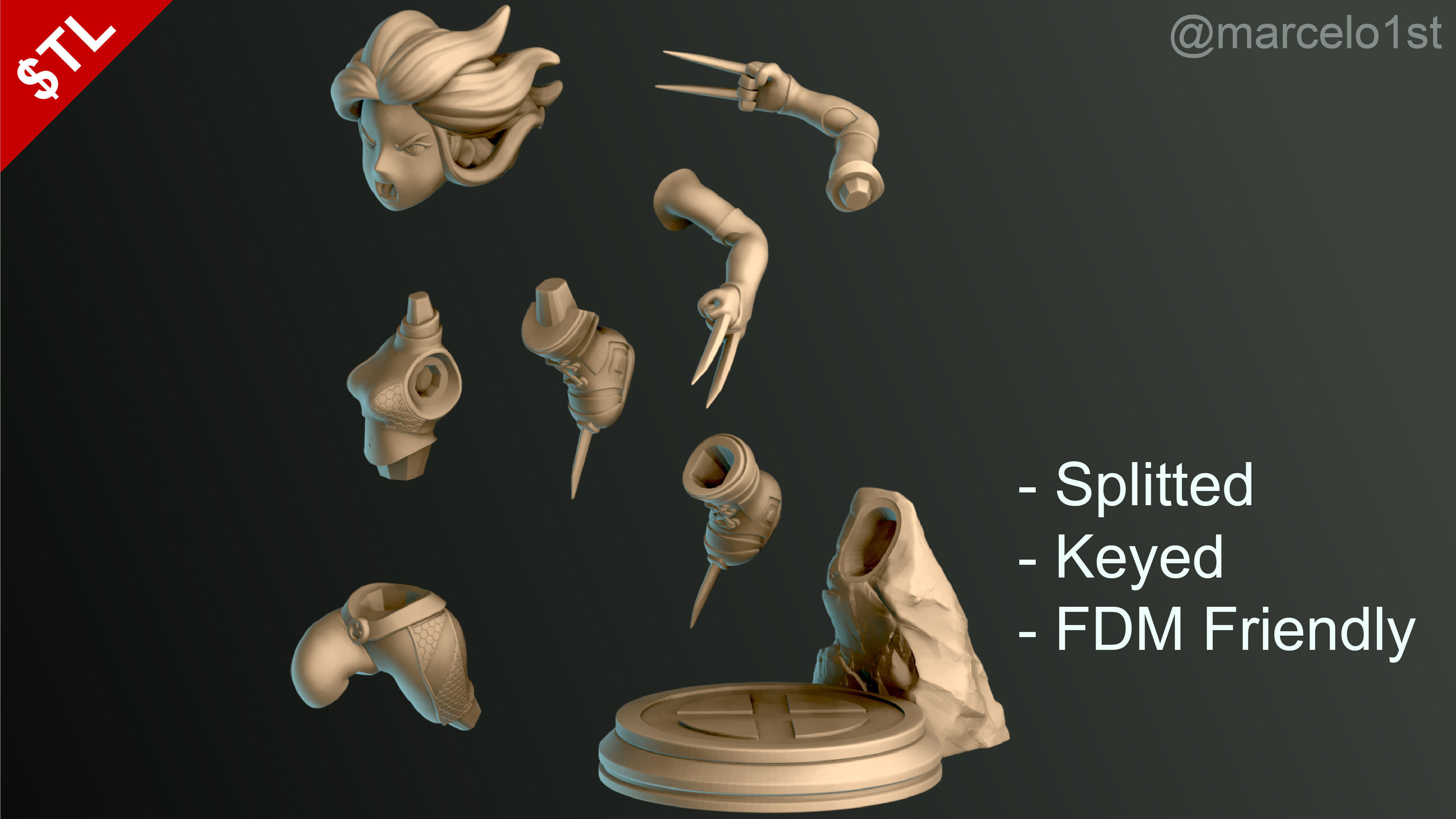 SIMPLE - X-23 Laura Kinney 3D print model_12