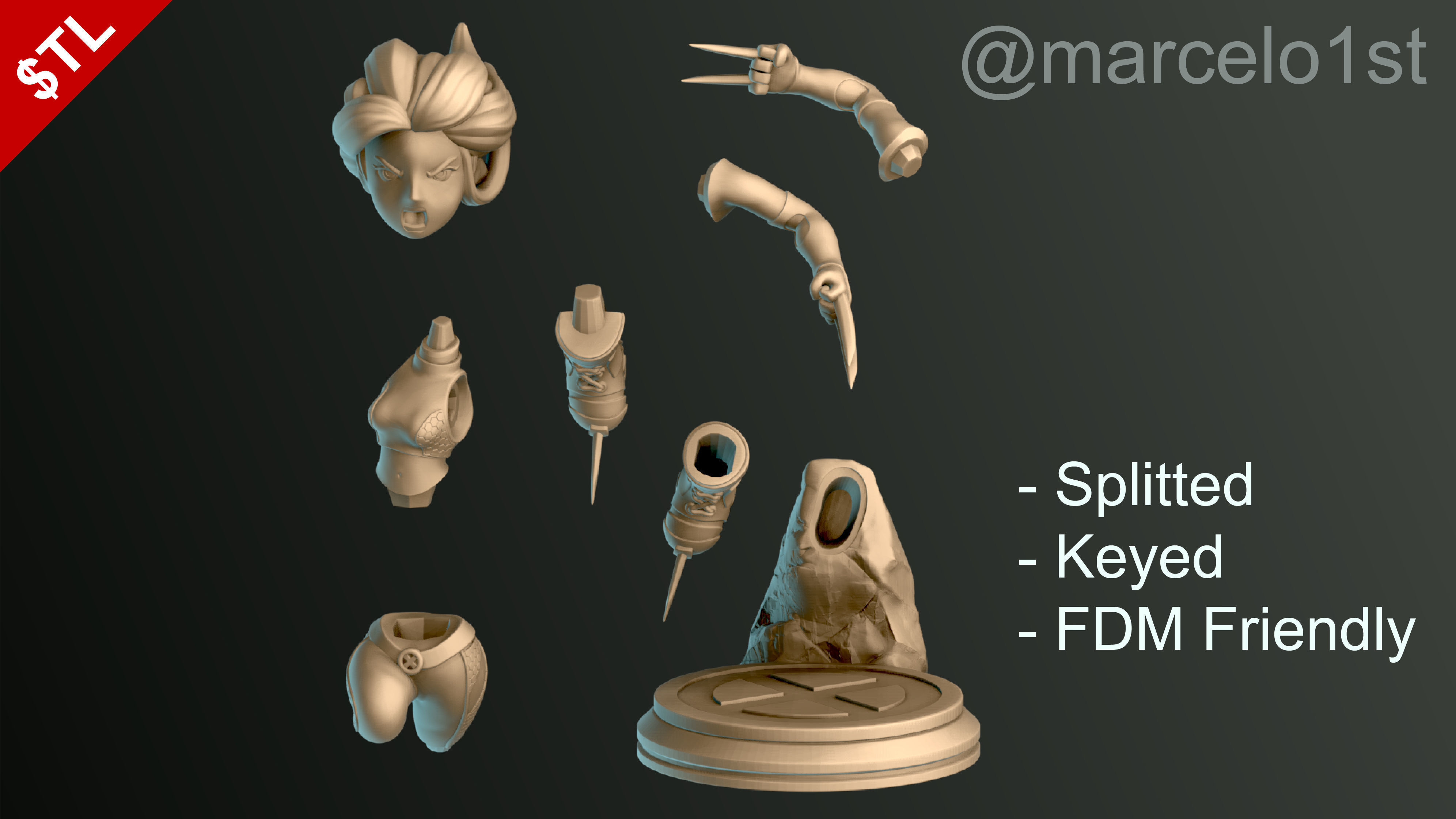 SIMPLE - X-23 Laura Kinney 3D print model_11