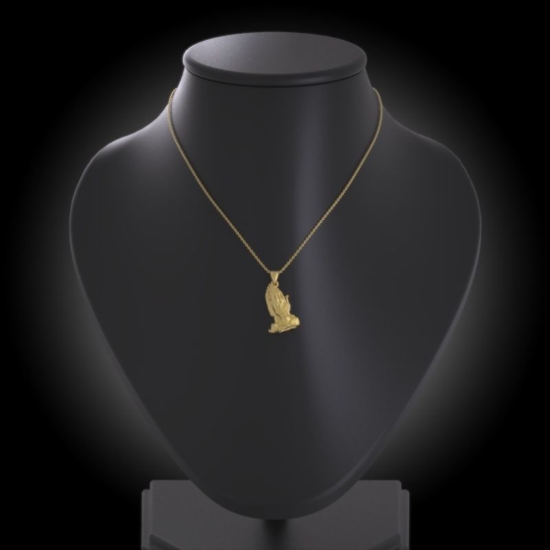 Praying Hands Pendant 3D print model_1