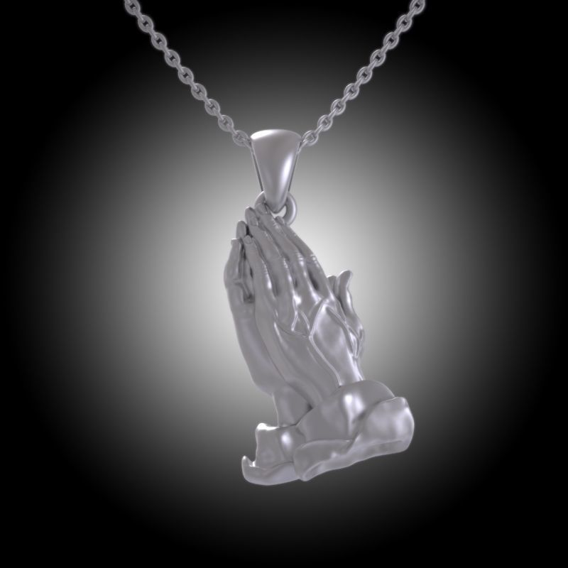 Praying Hands Pendant 3D print model_10
