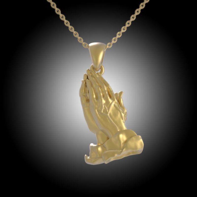 Praying Hands Pendant 3D print model_6