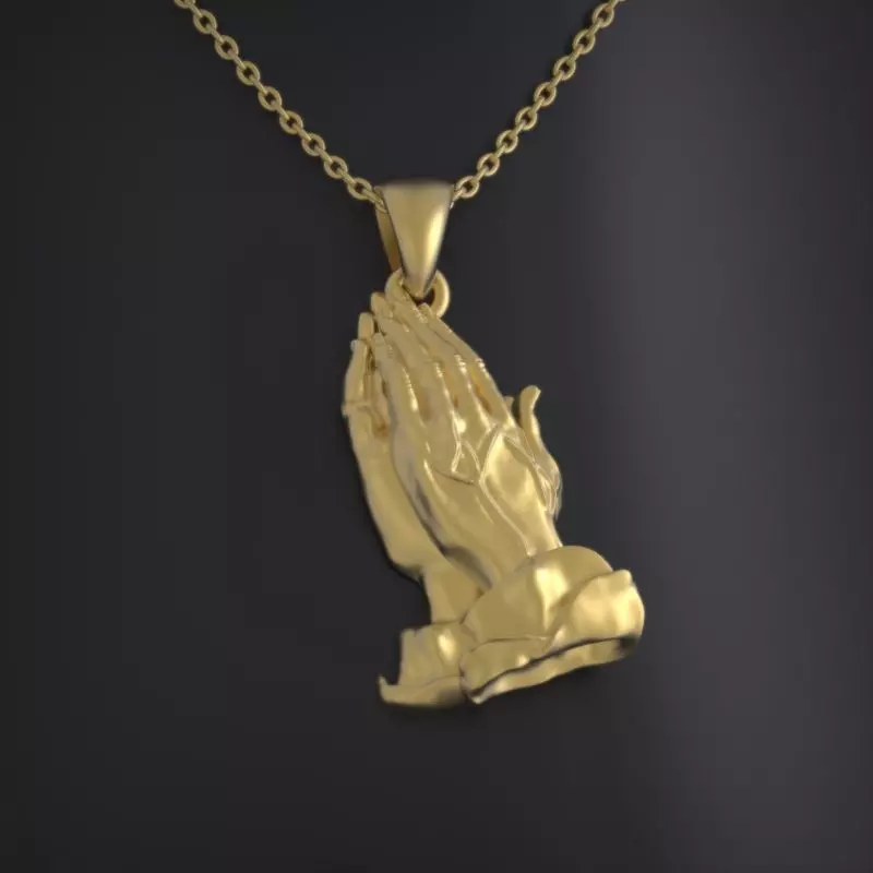 Praying Hands Pendant 3D print model_0