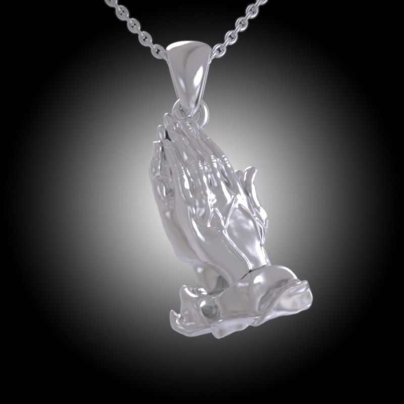 Praying Hands Pendant 3D print model_11