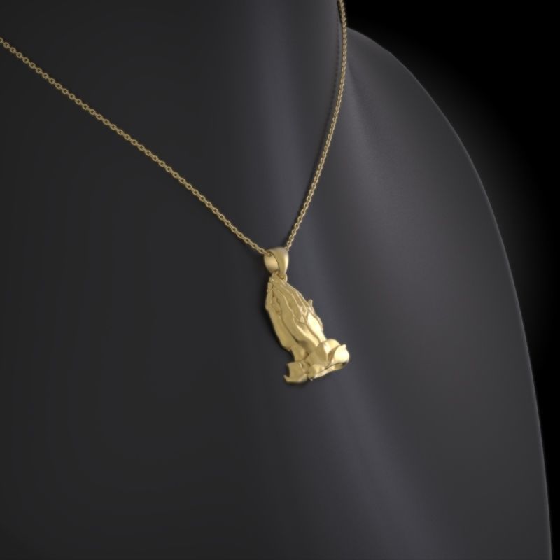 Praying Hands Pendant 3D print model_3