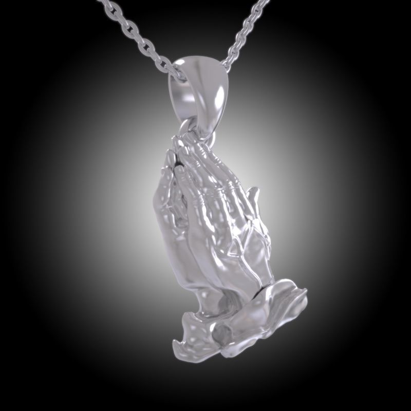 Praying Hands Pendant 3D print model_12