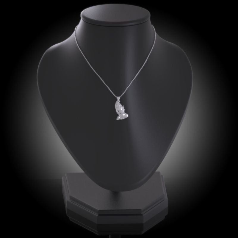 Praying Hands Pendant 3D print model_9