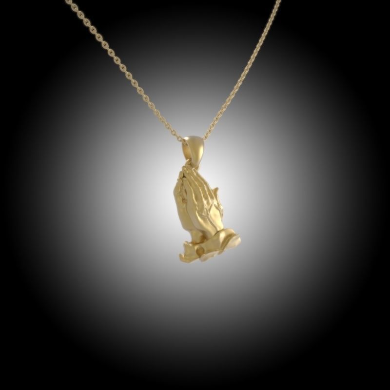 Praying Hands Pendant 3D print model_7