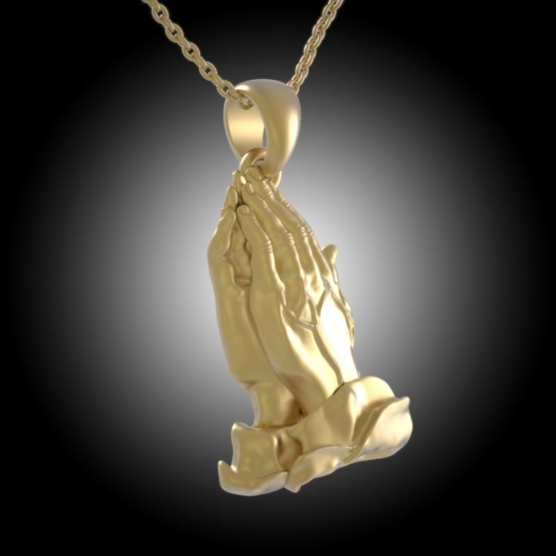 Praying Hands Pendant 3D print model_5