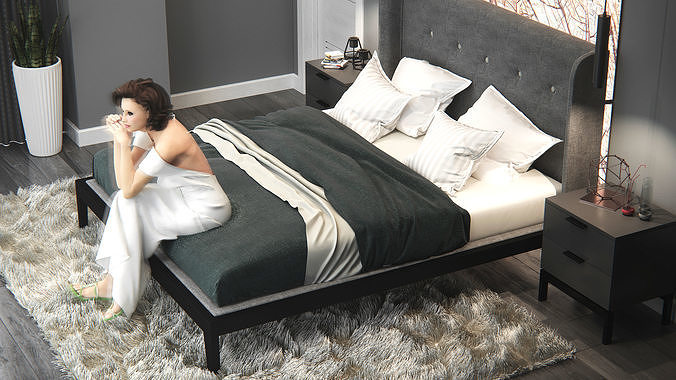 bedroom and dressing room 3D model