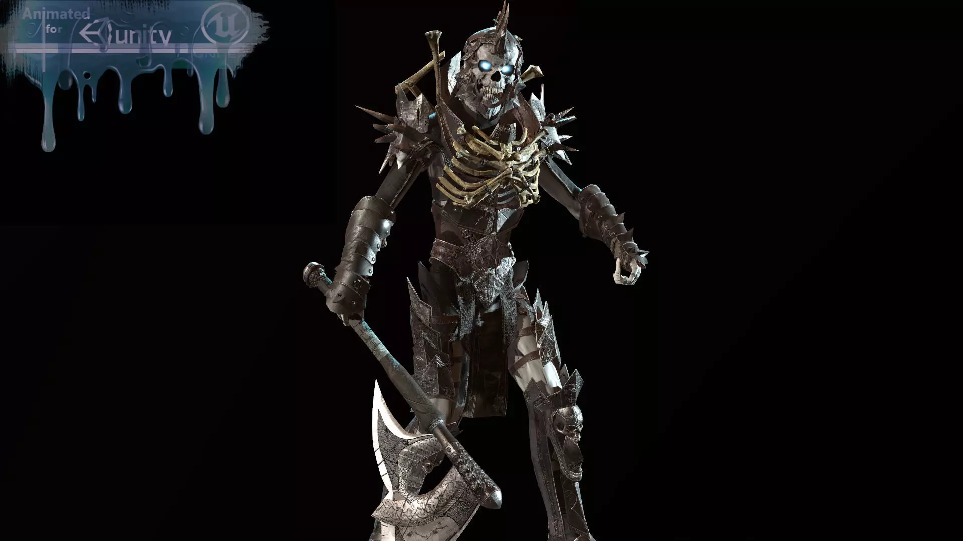 SkeletonLow2 armored character Low-poly 3D model