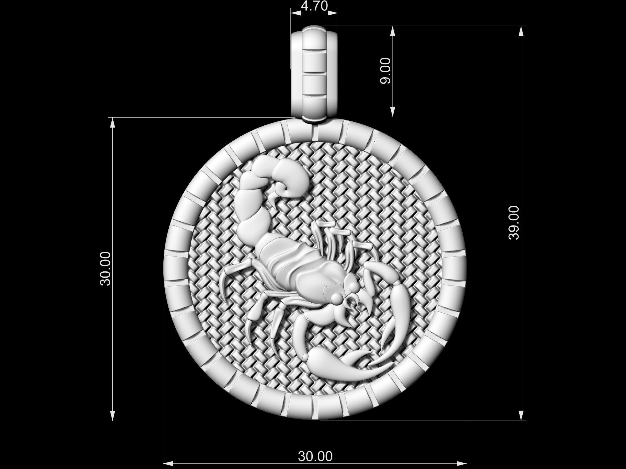 Scorpion-Horoscopes Pendant 3D print model_15