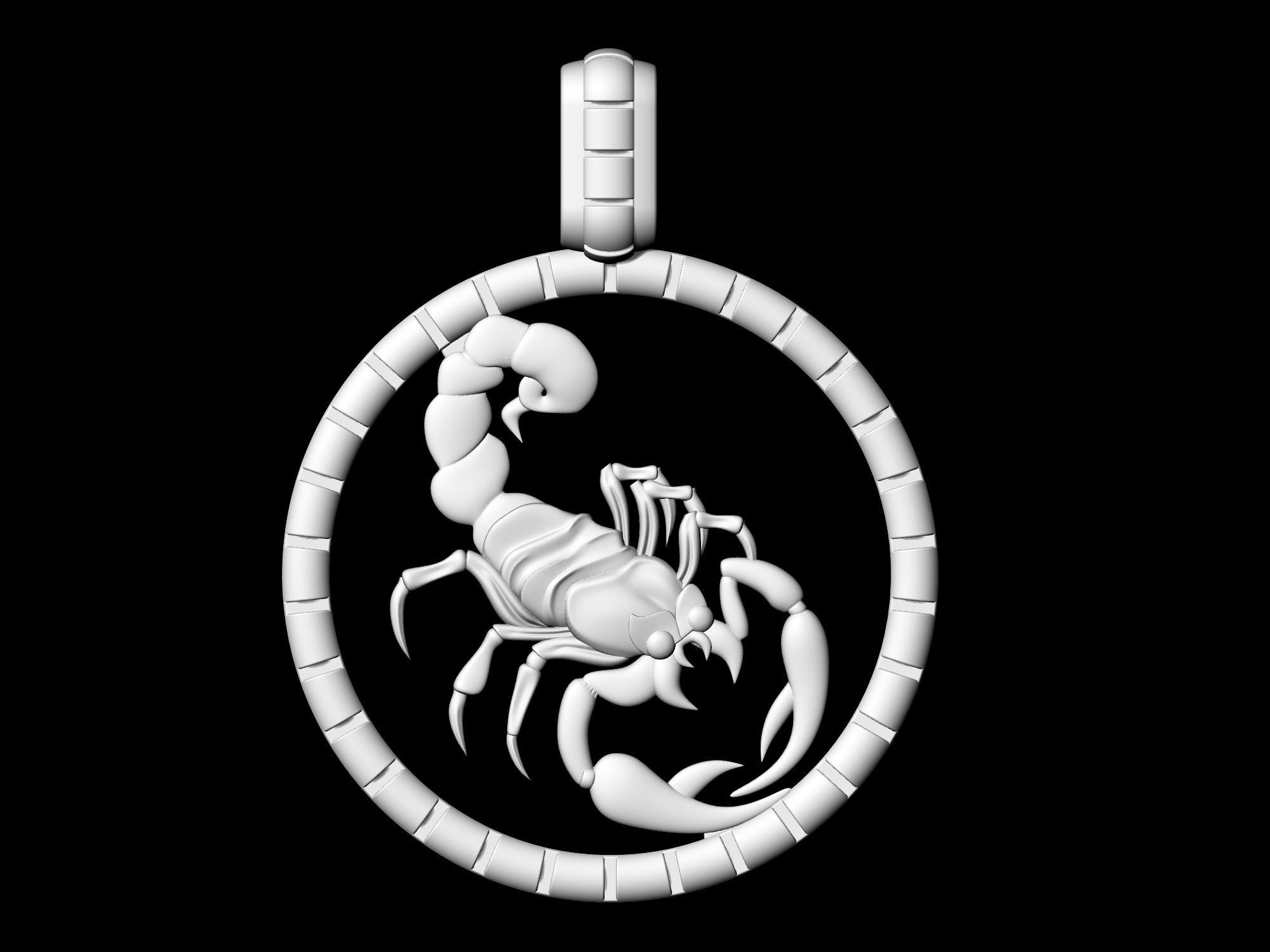 Scorpion-Horoscopes Pendant 3D print model_8