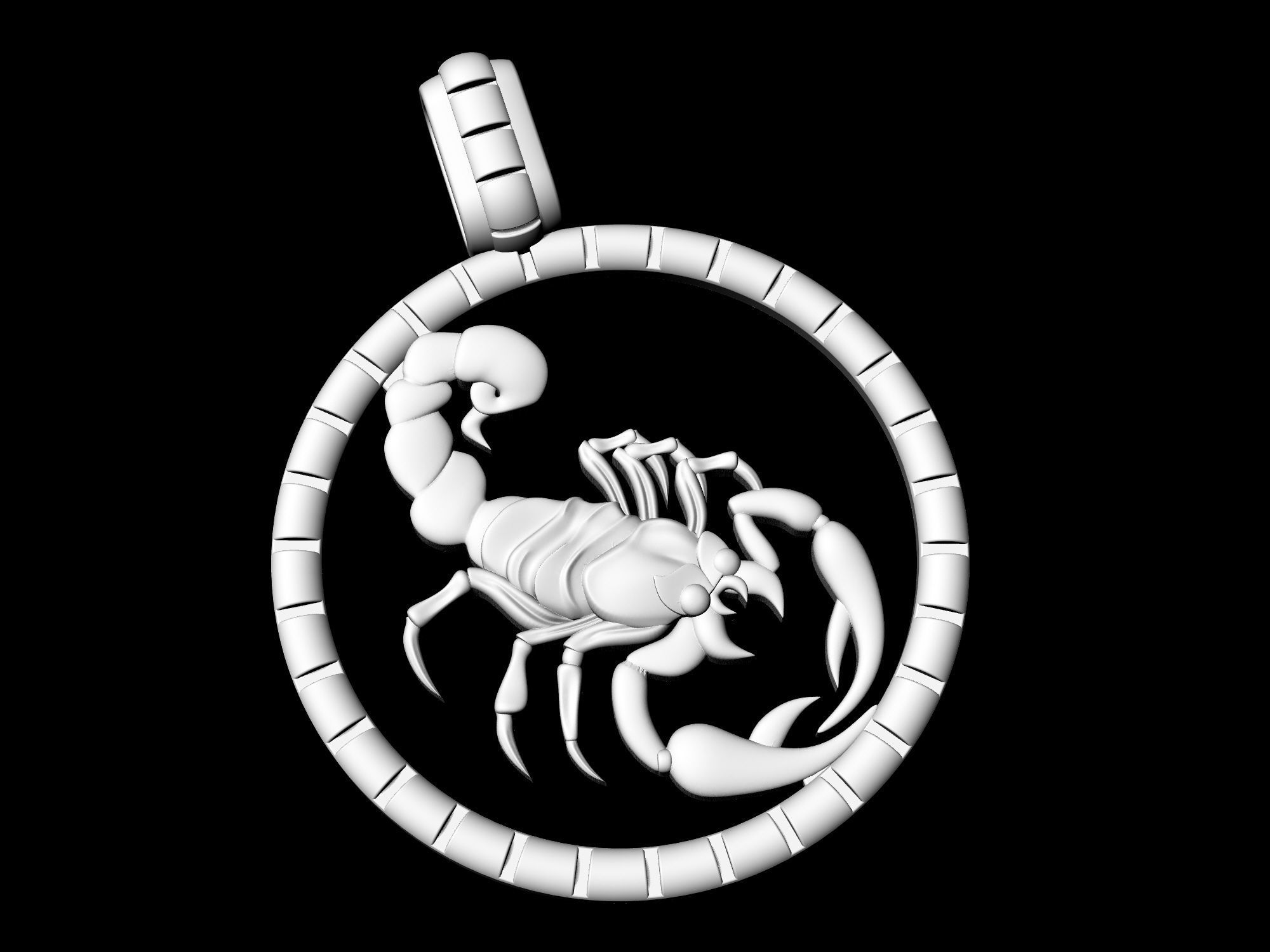 Scorpion-Horoscopes Pendant 3D print model_10