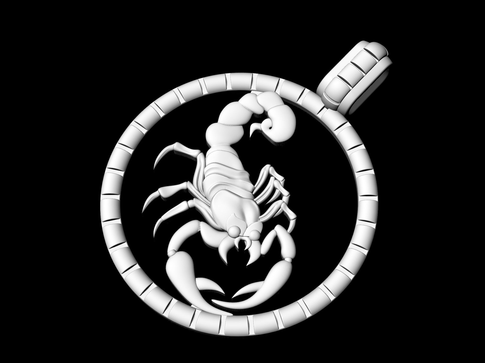 Scorpion-Horoscopes Pendant 3D print model_12