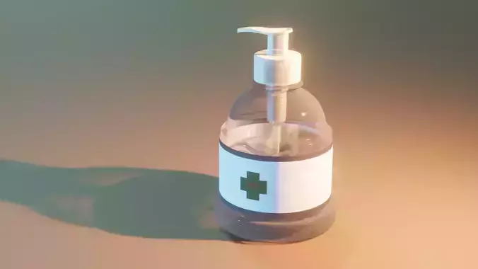 Generic Toilette Hand Sanitizer Low-poly 3D model