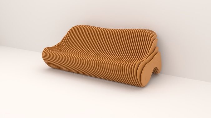Parametric bench 3D model 02 3D model