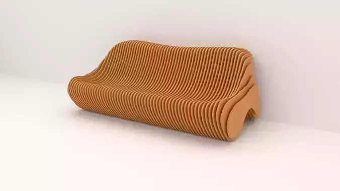 Parametric bench 3D model 02 3D model