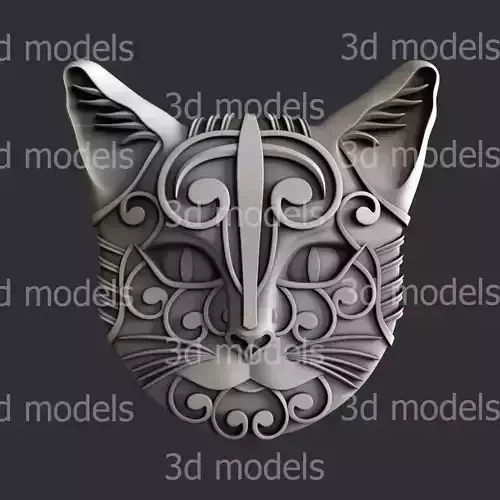 3d STL models for CNC router or 3d printer  cat
