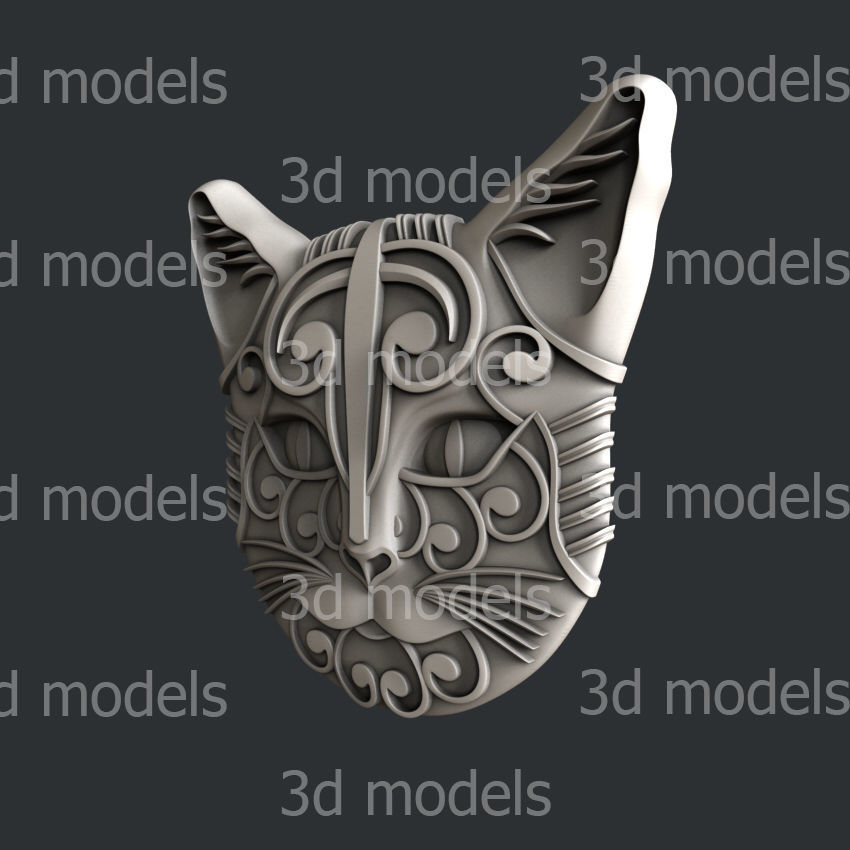 3d STL models for CNC router or 3d printer  cat 3D model_1