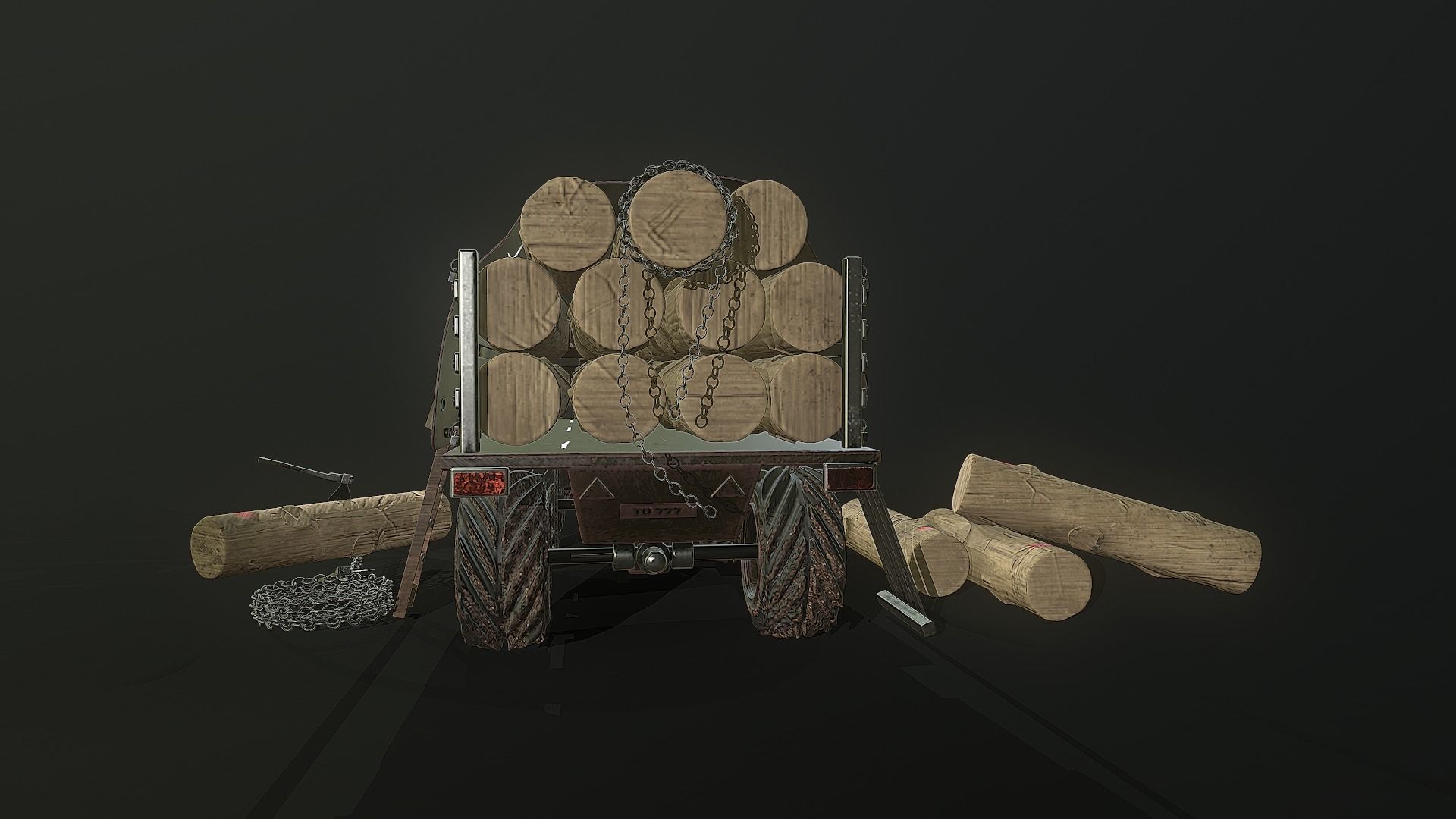 Forest Tractor Low-poly 3D model_2