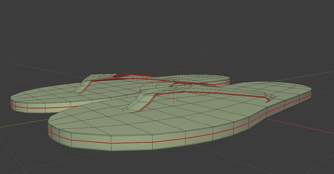 Flip Flops Low-poly 3D model_8