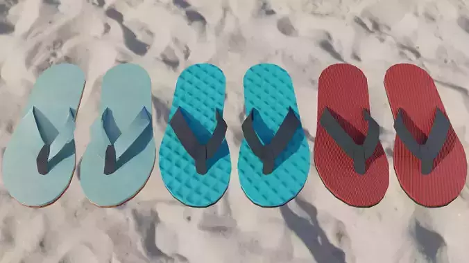 Flip Flops Low-poly 3D model