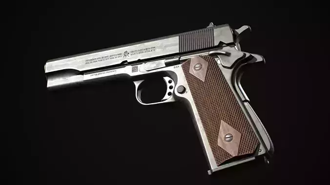 Colt 1911 Hand Gun Low-poly 3D model