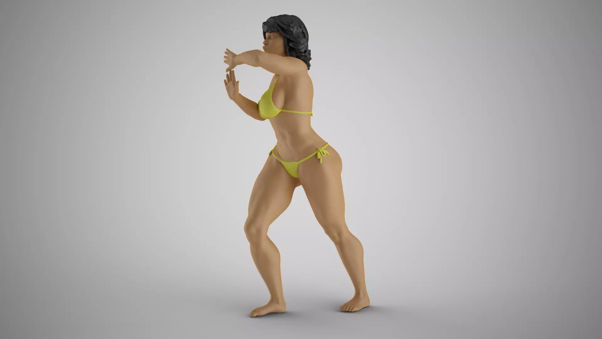Woman Holding Door 3D print model