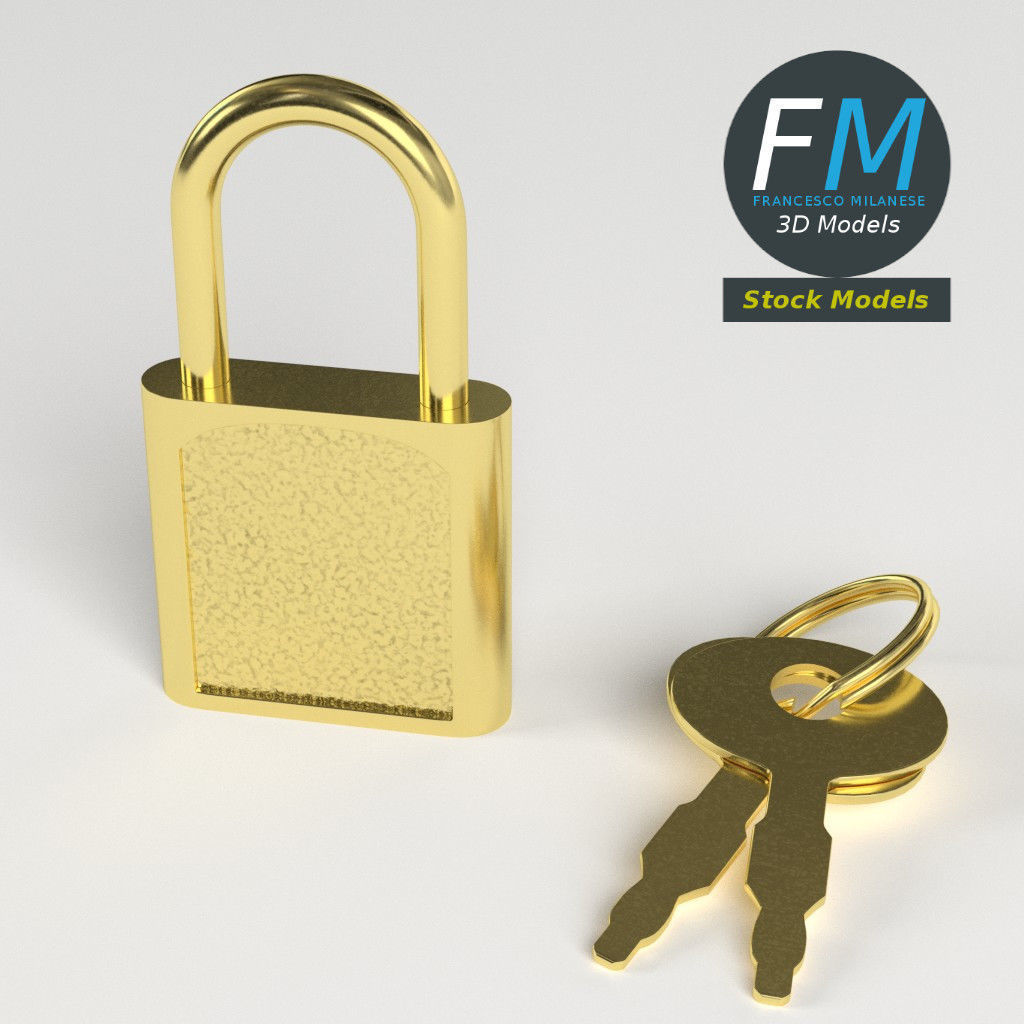 Diary padlock 3D model_2