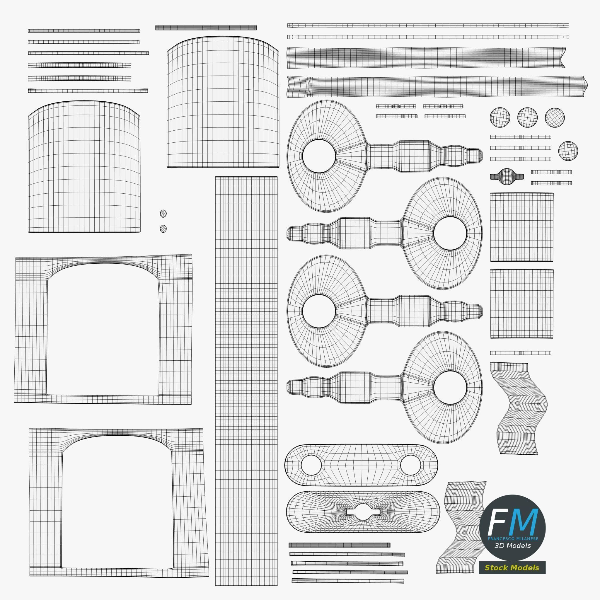 Diary padlock 3D model_11