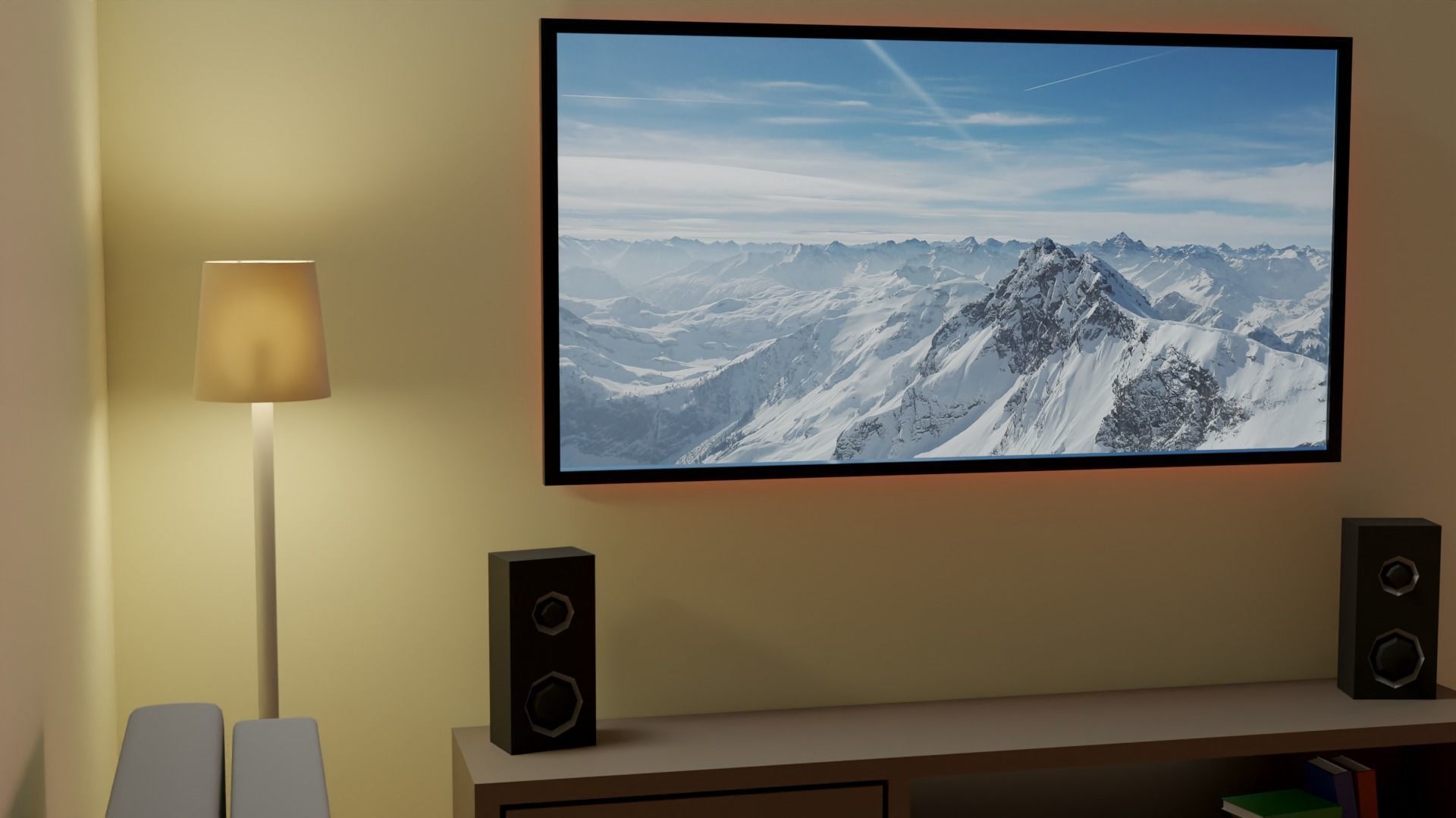 Low Poly Isometric Living Room Low-poly 3D model_2