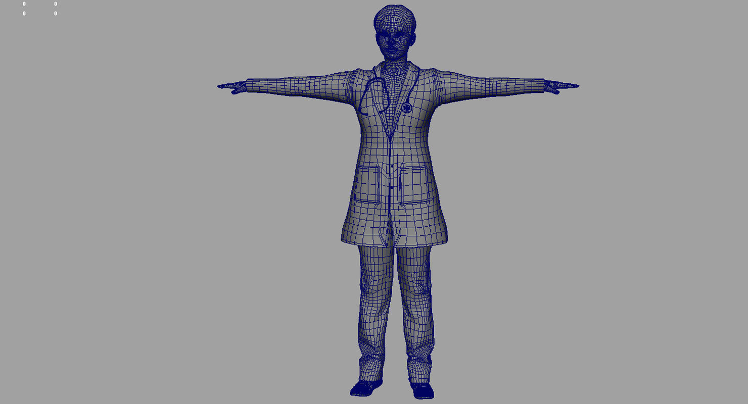 indian girl woman doctor 3d model 3D model_19