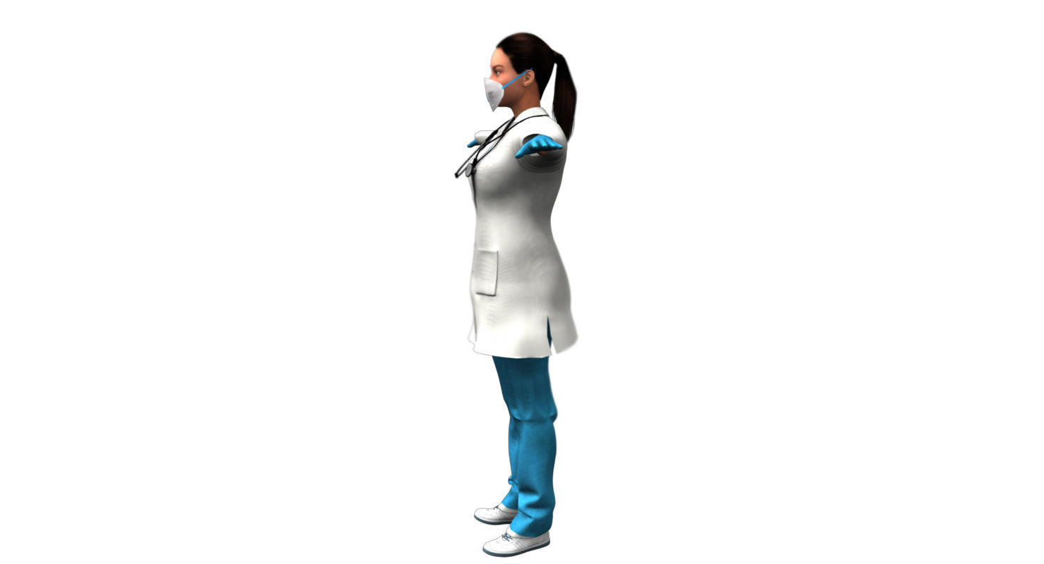 indian girl woman doctor 3d model 3D model_25