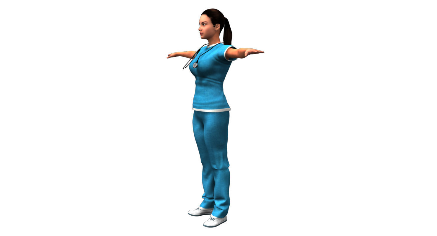 indian girl woman doctor 3d model 3D model_6