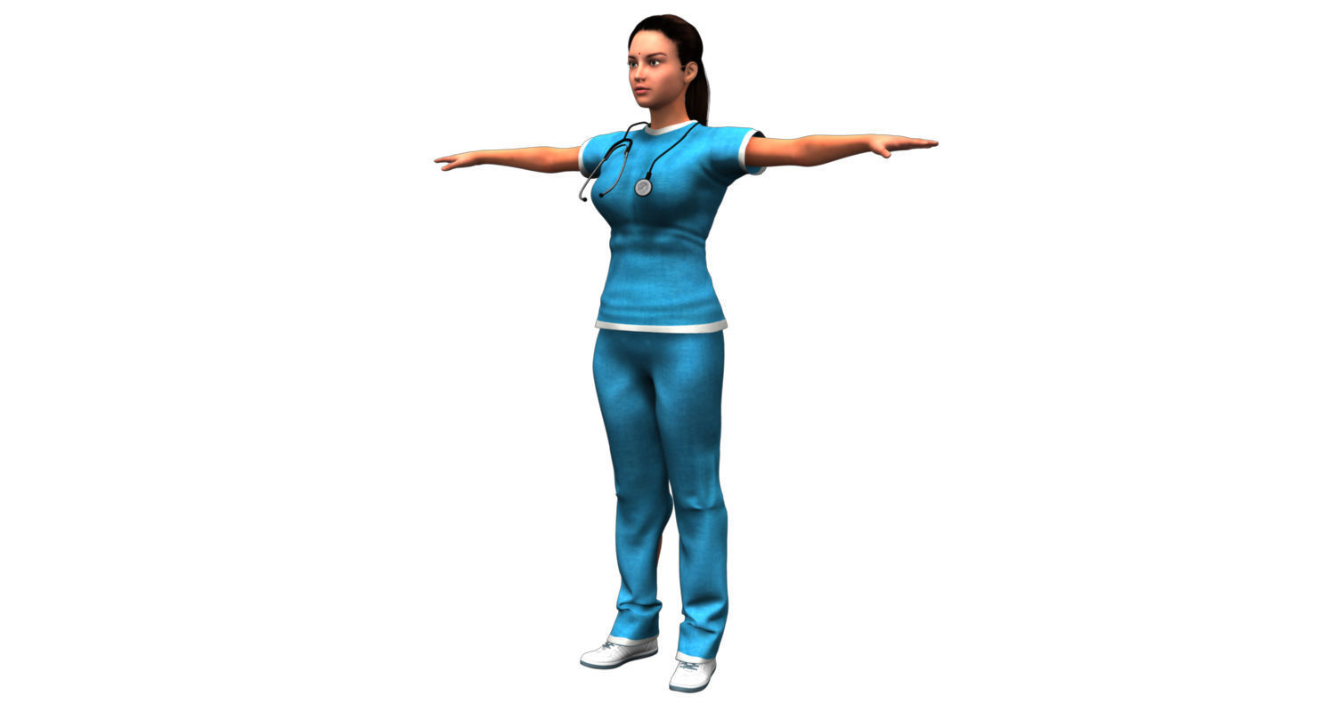 indian girl woman doctor 3d model 3D model_7