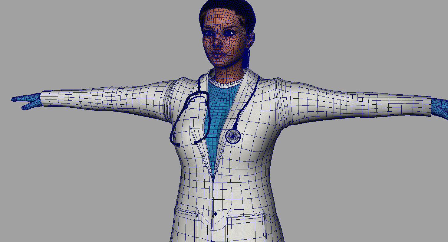 indian girl woman doctor 3d model 3D model_17