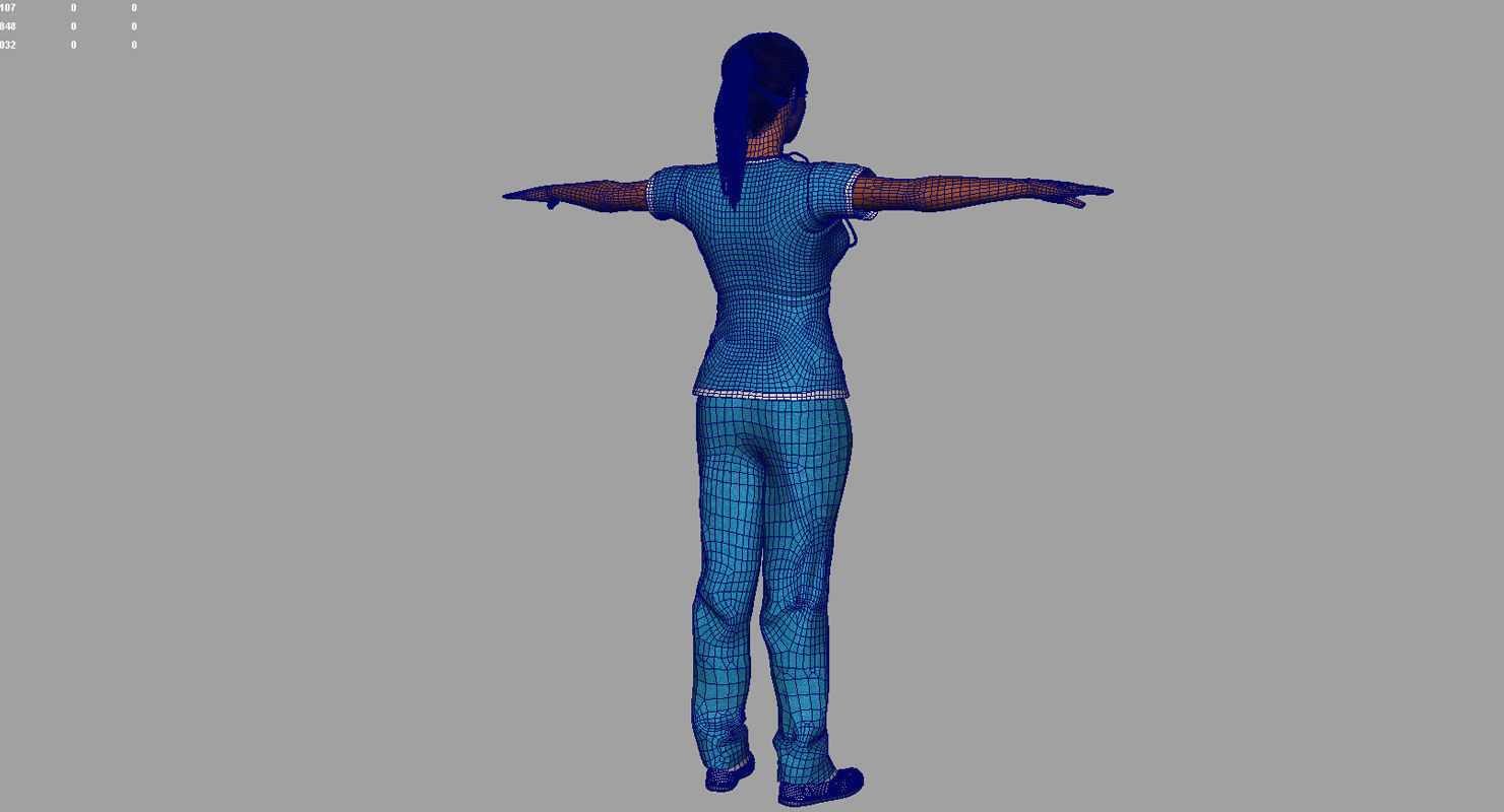 indian girl woman doctor 3d model 3D model_13