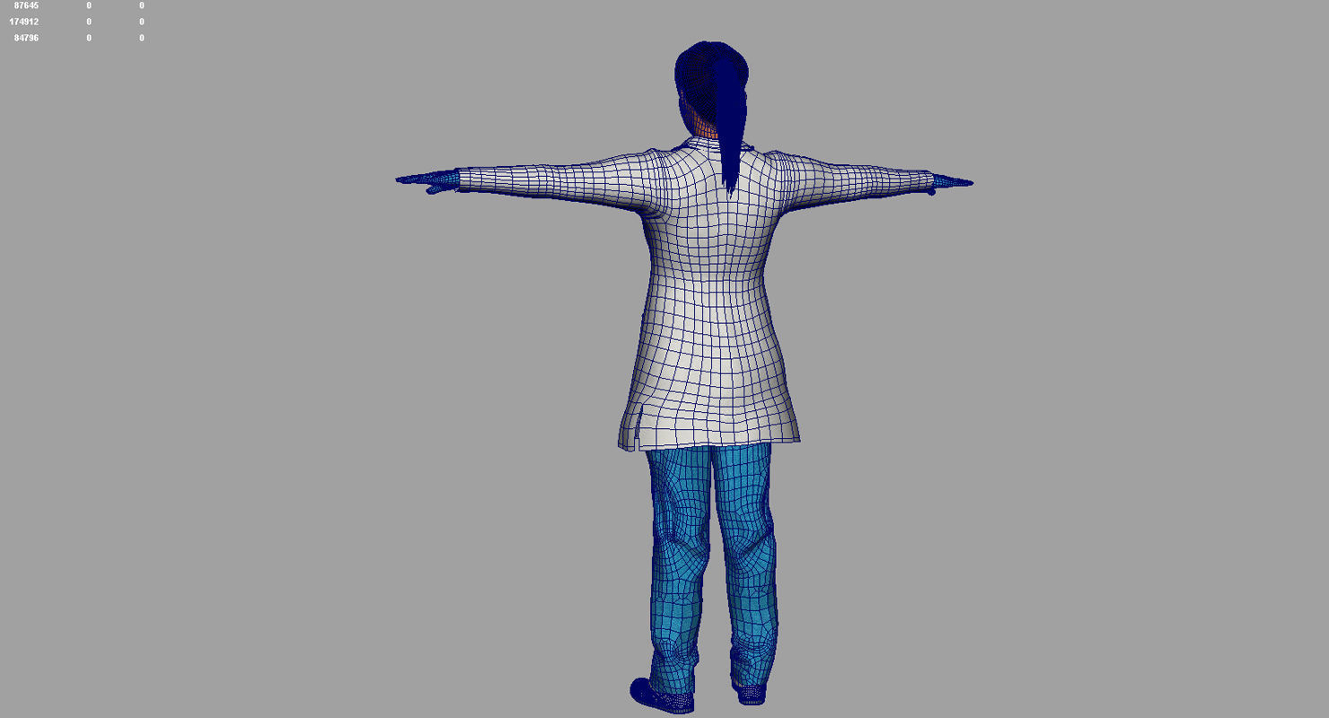 indian girl woman doctor 3d model 3D model_18