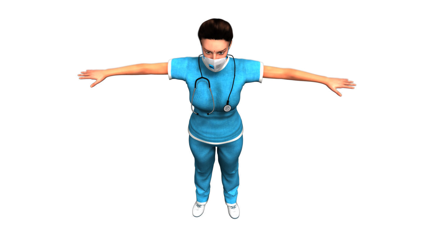 indian girl woman doctor 3d model 3D model_22